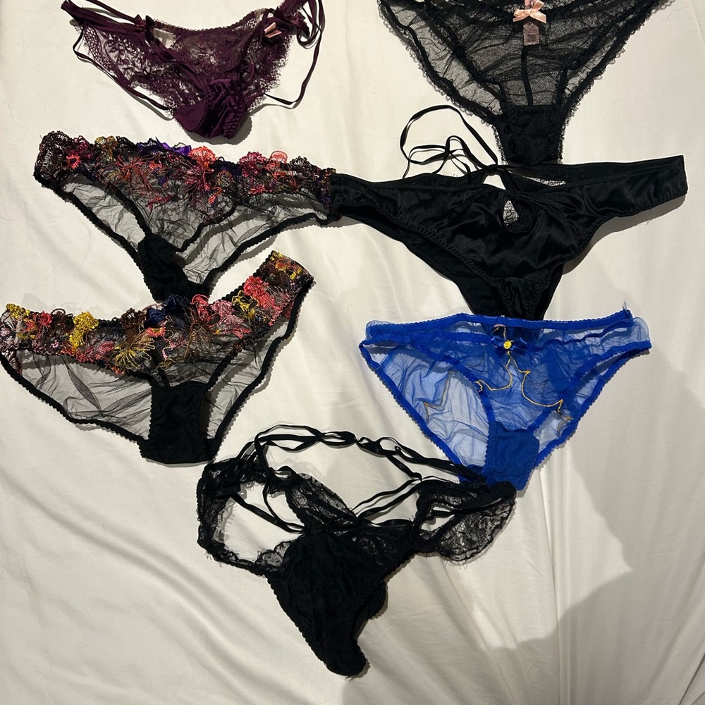 Lace and Satin Panty Set - Multicolor